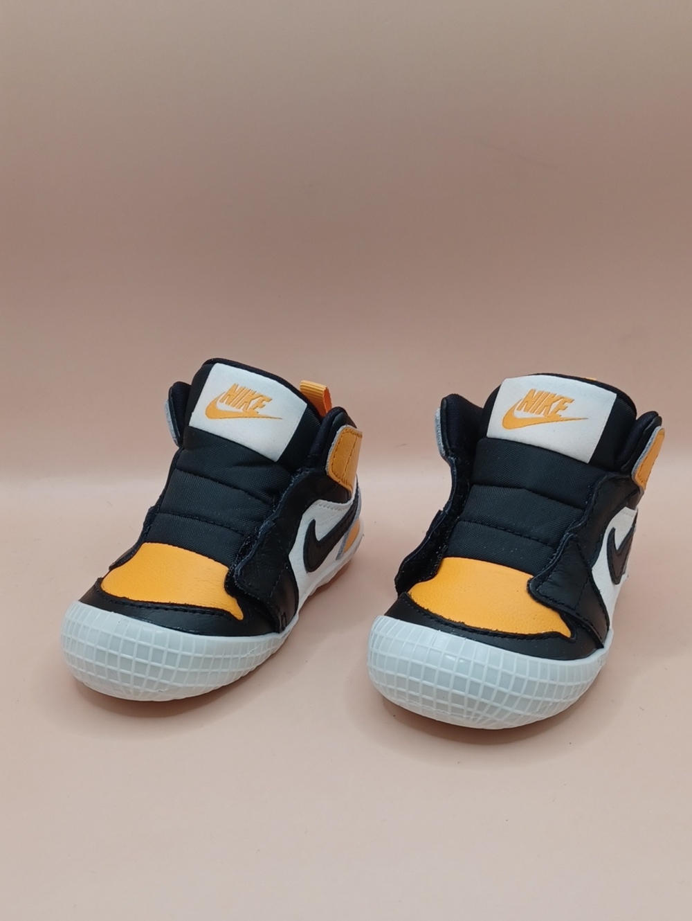NEW Jordan 1 Crib Bootie-Yellow/Black/White Youth Size 4C US AT3745-711
